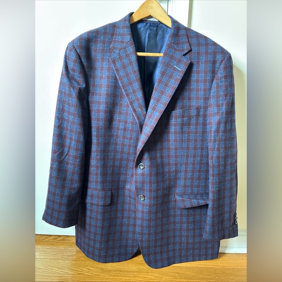 Hickey Freeman 46Rworsted wool Lindsey plaid sportcoat